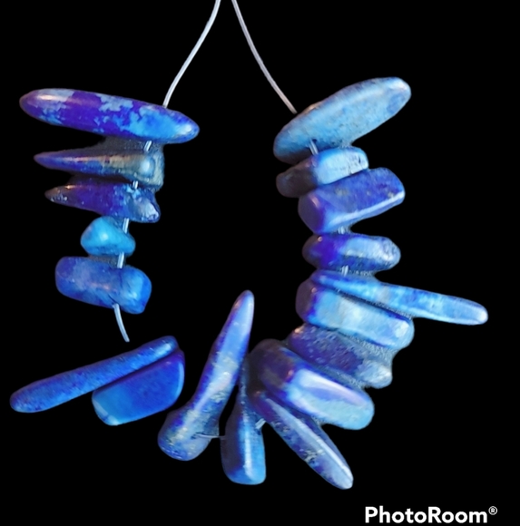 18 pc/ Set Lapis lazuli freefrom pendant beads K68857 - Picture 2 of 4